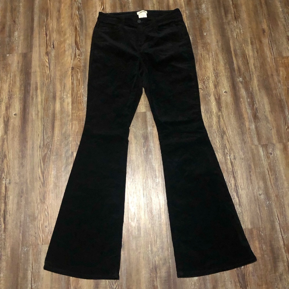 L'AGENCE Black Boot Cut Velvet Pants